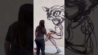 GIRL DOES CRAZY FREESTYLE GRAFFITI CHARACTER 😲 #graffitiart #graffiti #shorts