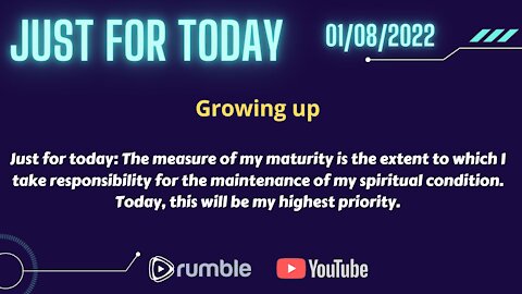Just for Today - Growing Up - 1-8