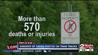Dangers of posing on train tracks