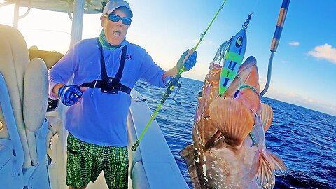 Vertical Jigging in KEY LARGO | Fishing | Grouper catch and cook