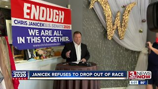 Janicek refuses to drop out of race