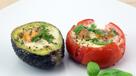 Egg in tomato & avocado recipe