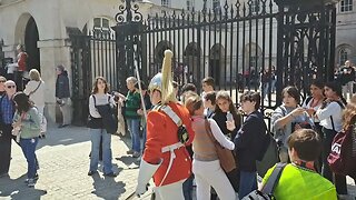 He pushed her out of thecway slow motion #horseguardsparade