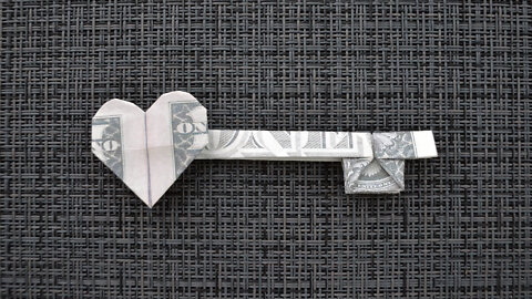 Nice MONEY KEY with the HEART | Dollar Origami for Valentine's Day | Tutorial by NProkuda
