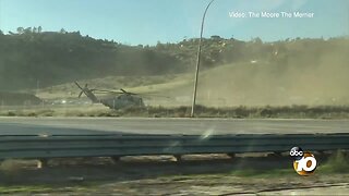 VIDEO: Marine helicopter lands near North County freeway