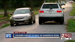 Kids forced to walk on dangerous road