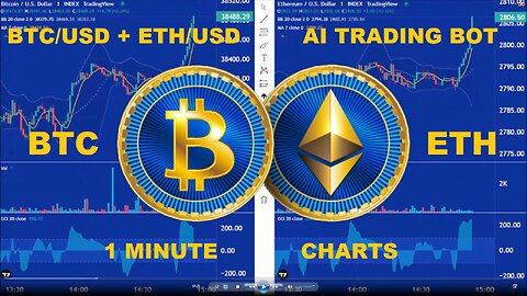 LIVE - AI Trading Bot - Bitcoin + Ethereum - 1 Minute Chart
