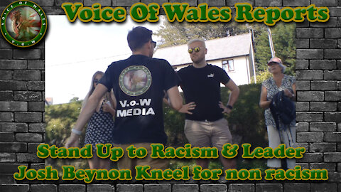 Voice of Wales reports on the kneeling Stand Up to racism for non racism led by Cllr Josh Beynon