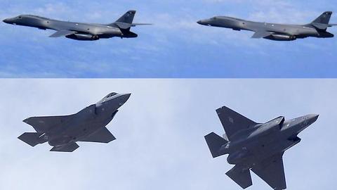 U.S. and South Korea military jets perform bombing runs