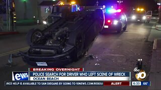 Driver leaves scene after crash in Ocean Beach