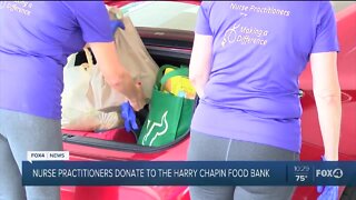 Nurse practitioners donate to the Harry Chapin Food Bank