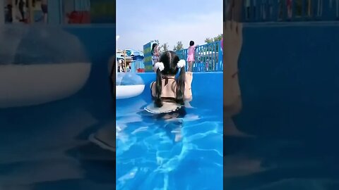 Cute Chinese Girl At Waterpark