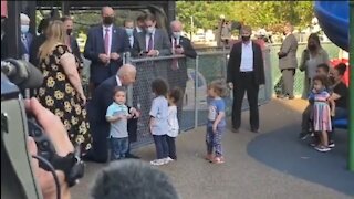 Maskless Biden Breathes on Unvaccinated Children