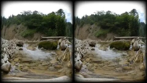 2 3D VR180 Waterfall Oberallgäu Bavaria, People Relax made 4 Meditation Nature Sound #VR Waterfall