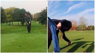 Homem mostra truques de golfe impressionantes