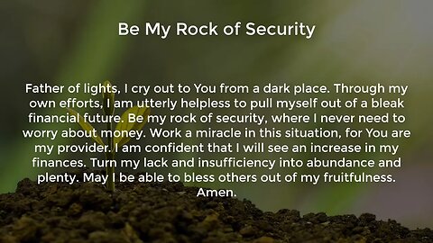 Be My Rock of Security (Miracle Prayer for Financial Help from God)