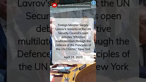 Trailer: UN Security Council Open Debates: Lavrov's Speech on Effective Multilateralism