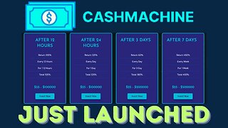 Cash Machine Hourly Project | Earn 125% In 24 Hours | Just Launched 🚀