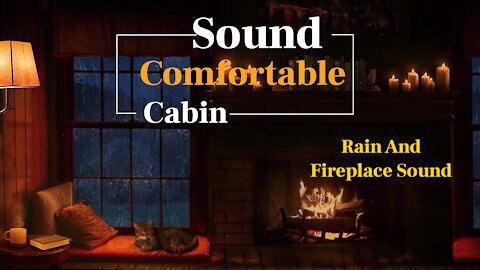 rain and fireplace sound at night for you to sleep
