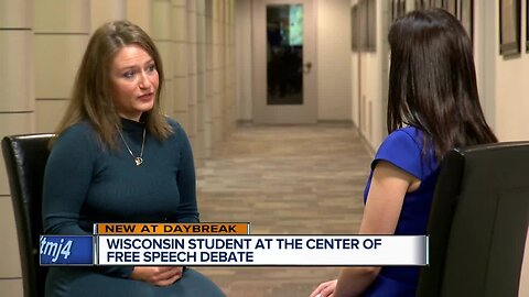 Wisconsin student at the center of free speech debate