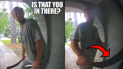 Machete-Wielding Man in Mickey Mouse Shirt Caught on Ring Doorbell