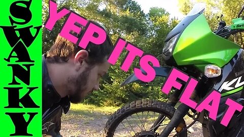 Flat Tire On The KLR650 Miles From Home!