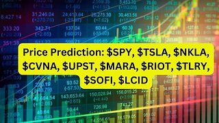 Price Prediction: $SPY, $TSLA, $NKLA, $CVNA, $UPST, $MARA, $RIOT, $TLRY, $SOFI, $LCID