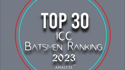 TOP 30 ICC BATSMEN RANKING In WORLD