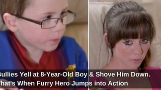 Bullies Yell at 8-Year-Old Boy & Shove Him Down. That’s When Furry Hero Jumps into Action