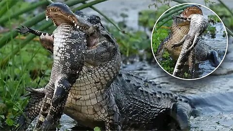 Florida alligator seemingly eats smaller alligator in rare wildlife encounter: 'Scary show'