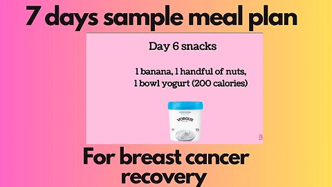7 days breast cancer recovery meal plan |Calories