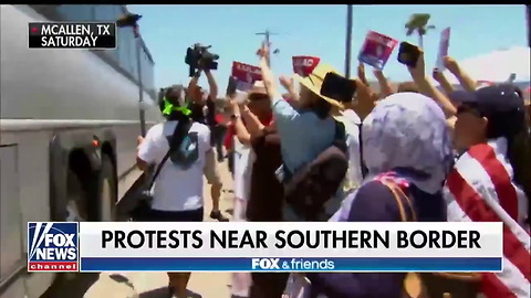 Unhinged Protester Attacking Bus So Enraged He Appears Close to Aneurysm