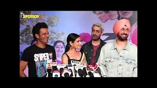 Manoj Bajpayee, Diljit Dosanjh, Fatima Sana Shaikh at the screening of Suraj Pe Mangal Bhari