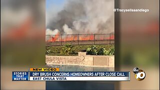 Dry brush concerns Chula Vista homeowners after close call
