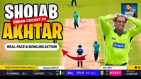 Shoaib Akhtar Bowling Action and Face in Dream Cricket 24 ✨️ New Cricket game #rumble #Cricket #game