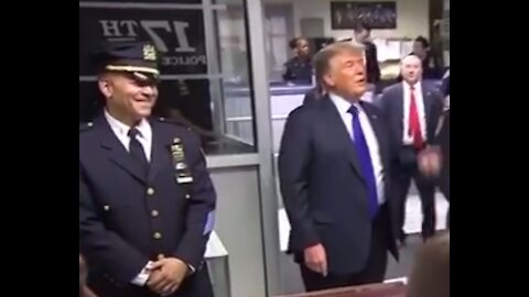 Trump meeting with police officers in New York City on 9/11