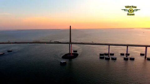 Sunshine Skyway Bridge at Sunset - A Drone Series #sunset #florida #bridge #shorts