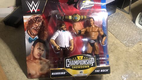 Unboxing Mattel WWE The Rock Vs Mankind Championship Showdown Action Figure 2 - Pack