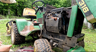 John Deere 316 oil change #tractor #johndeere #tiller