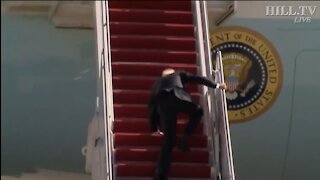 WATCH: Biden Falls 3 Times Walking Up The Stairs