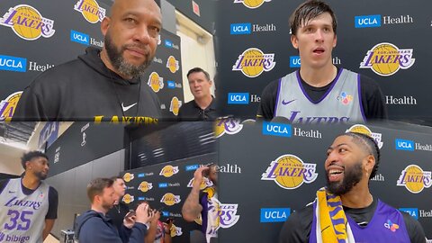 Lakers pre practice interview’s Anthony Davis and Austin reaves