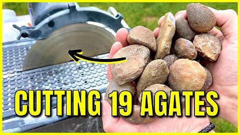 Cutting BOTSWANA Agates Open w/ Lapidary Saw | Beautiful Bands Inside!