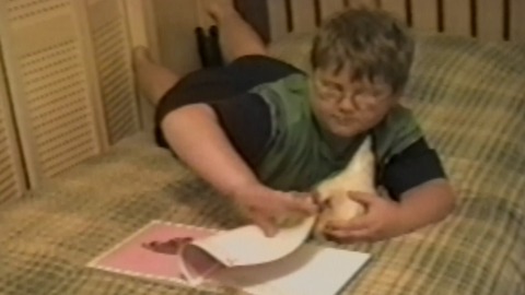 A Little Boy Reads About Chicken Reproduction To A Hen