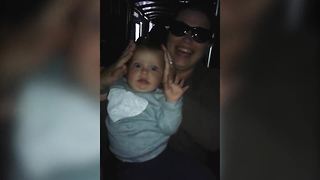 "Baby Girl Amazed by Zoo Train Ride"