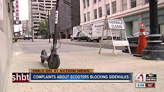 Scooters parked in sidewalks cause dangers