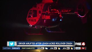 Rollover crash in Lehigh Acres sends driver to the hospital Friday morning