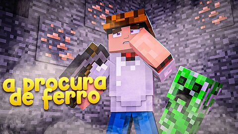 MINECRAFT FAZENDA: Procurando ferro enquanto o luiz rouba Villagers #2