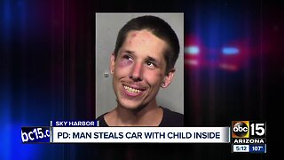 Man steals car with child inside