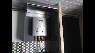E11 – Camp Chef Triton Portable Water Heater - Cargo Trailer Conversion To Travel Trailer