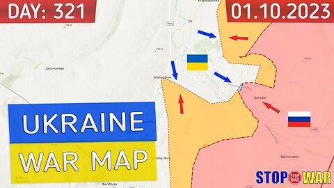 Ukraine war map 10 Jan 2023 - 321 day invasion | Russians try to surround Soledar